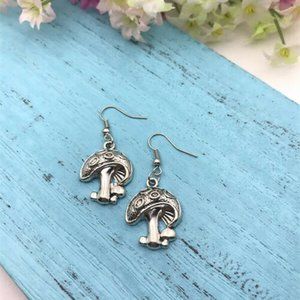 Mushroom Silver Earrings